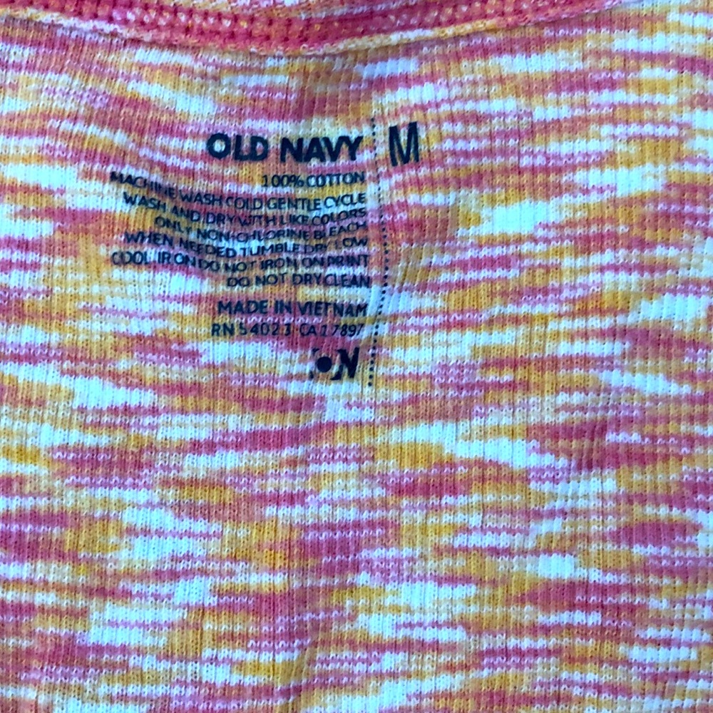 Old Navy Pink and orange Space-Dye Ribbed Tank size medium - Picture 3 of 5